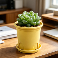 Pot de fleurs rond en plastique vert durable pour la décoration de jardin, idéal pour le contrôle des racines des plantes et la culture des roses (type gallon)