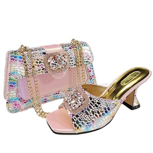 Conjunto de zapatos y bolsos de fiesta de lujo para mujer Conjunto de zapatos y bolsos al por mayor para mujeres africanas Ropa de fiesta Tacones altos - Product Image 5