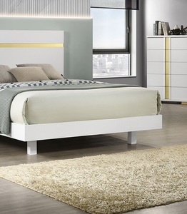 White 1pc Queen Size Adjustable Soft <b>Bed</b> Underbed LED Modern Bedroom Furniture Acrylic Trim Mattress Ready Storage Bedframe - Product Image 2