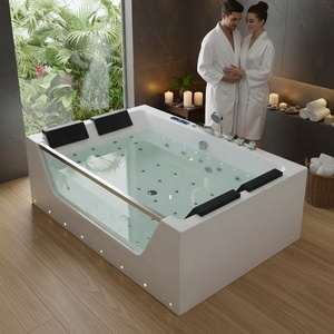 Bain à remous et spa en acrylique pour 4 personnes, autoportant avec débordement, idéal pour hôtels ou salles de bain privées - Product Image 5