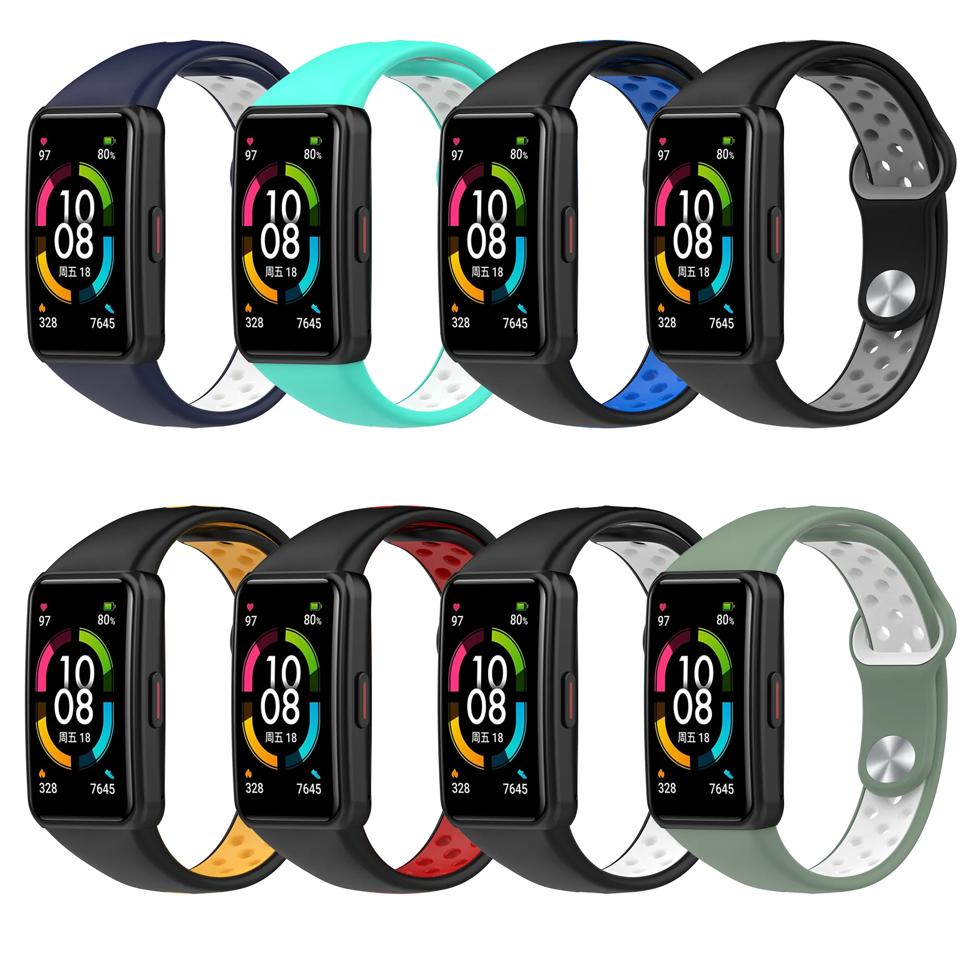 For Huawei Band 6 Strap Breathable Sport Replacement Strap Smart Watchband Bracelet