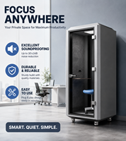 Cabine insonorisée de qualité industrielle pour 1 personne |   Cabine téléphonique de bureau en aluminium robuste |   Cabine compacte silencieuse et privée