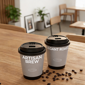 ETpack Tasses à café en papier personnalisées <span class=keywords><strong>Gobelets</strong></span> à café en papier jetables à double paroi en argent mat avec couvercles Tasses à café jetables avec couvercles - Product Image 4