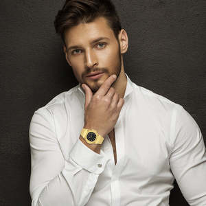 ساعة يد كوارتز للرجال, ساعة يد كوارتز فاخرة مرصعة بالنجوم مرصعة بالنجوم مرصعة بعلامة تجارية خاصة على شعارك ضد الماء - Product Image 5