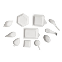 Assiettes carrées écologiques jetables biodégradables en bagasse de canne à sucre pour mini-plats et sauces