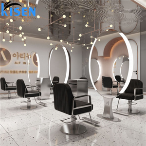 KISEN Stainless Steel Salon Display Cabinet Dressing <b>Table</b> And Storage Shelves Contemporary Full Length For Barber Shop Use - Product Image 4