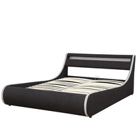 Lit rembourré en cuir moderne Willsoon New Store avec cadre en bois Rangement en tissu de lin doux pour meubles de maison Chambre à coucher