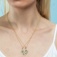 Collier pendentif cœur cassé arc-en-ciel argent Gemnel pour femme, collier de couple meilleur ami, mode 925