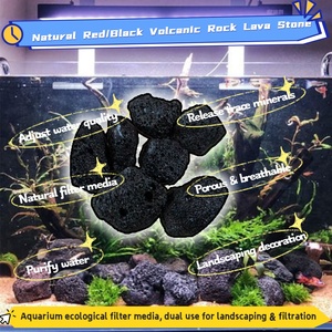 Pierre de lave volcanique naturelle rouge et noire pour le substrat des succulentes, le filtre d'aquarium et le paillis de jardin - Emballage personnalisé disponible - Product Image 1