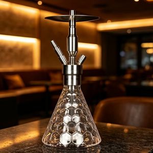 Moderno Set de Shisha/Hookah de Acero Inoxidable Color Oro Rosa con Espejo - Product Image 5