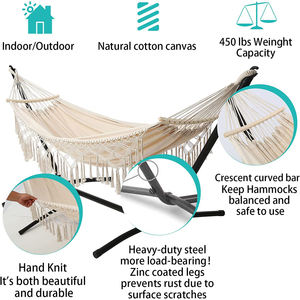 Amaca da esterno portatile in tela da campeggio con supporto in acciaio inossidabile - Product Image 6