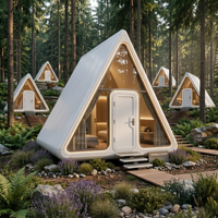 Maison capsule spatiale en A-frame, maison mobile préfabriquée sur mesure en bloc triangulaire, cabine capsule