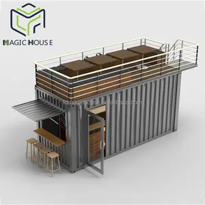 Magic House wadah pengiriman restoran 20 kaki, wadah untuk kedai kopi, kafe, kontainer penyimpanan