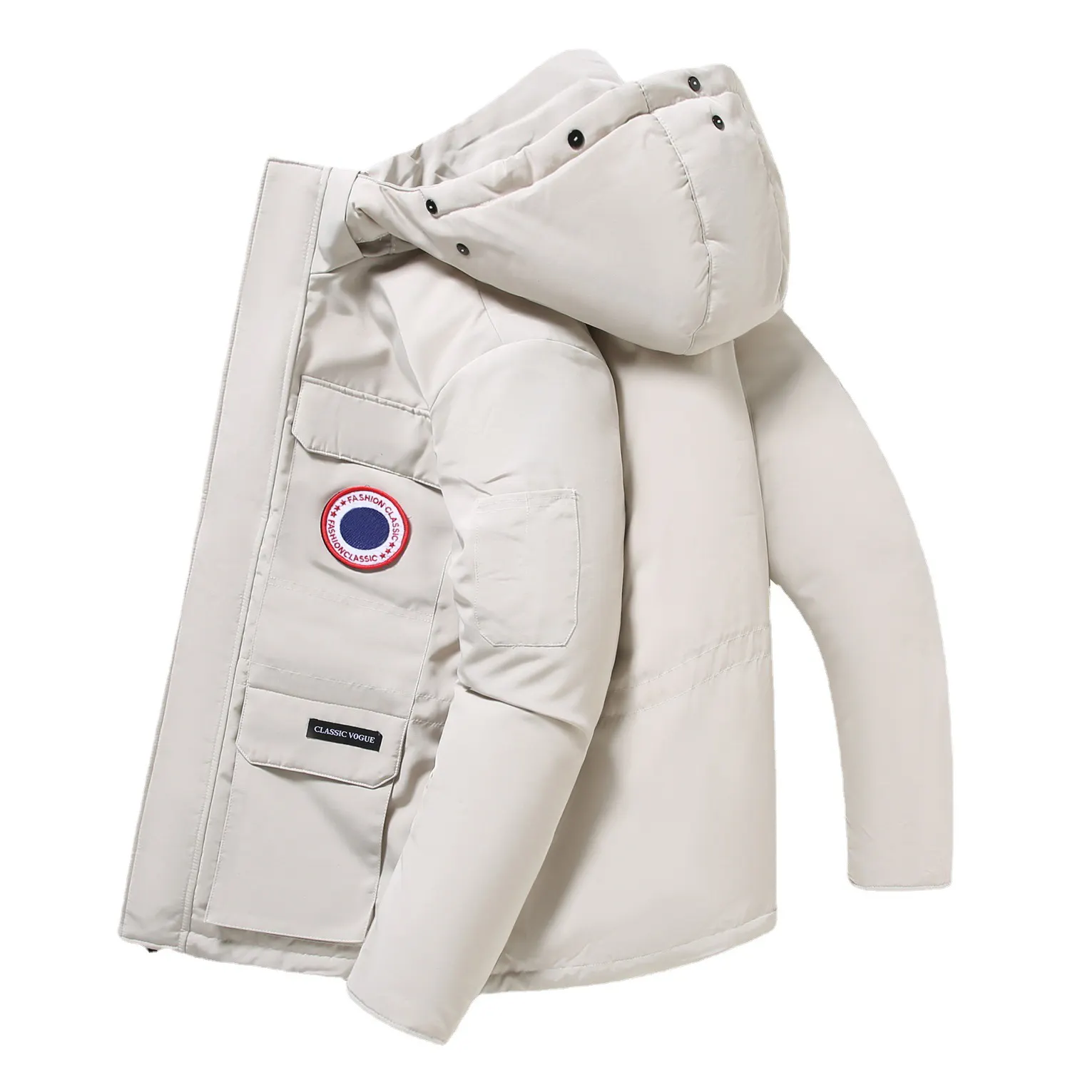 Custom Woven 100% Polyester Winter Designer Men's Clothing Casual Jacket Bubble Coat Puffer Jacket Men with Hood