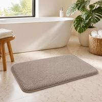 Tapis de salle de bain en microfibre super absorbant, à poils longs, antidérapant, épais et rembourré, lavable en machine, style moderne et minimaliste pour la maison
