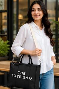 Bolsa de Hombro de Lona de Algodón Resistente para Mujer con Correa Desmontable - Product Image 2
