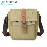 Tas Selempang Pria Kanvas Tahan Lama Custom Grosir Fuliya, Tas Messenger Vintage Kasual Bisnis Mewah