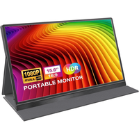 Moniteur portable 15,6 pouces FHD avec écran IPS ultra-fin USB-C, coque intelligente et haut-parleurs pour ordinateur portable PC et jeux