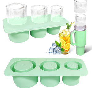 Stanley <span class=keywords><strong>3</strong></span>-khoang Silicone Ice Cube Tray với dễ dàng phát hành 20-40oz xi lanh Ice khuôn mẫu nắp cho cốc cốc Ice Cream Maker công cụ - Product Image 3