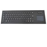 Clavier mécanique industriel en métal étanche à 65 touches pour kiosque informatique avec pavé tactile ou trackball