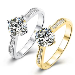 Joyería fina permanente <span class=keywords><strong>14</strong></span> quilates Au585 oro amarillo Real D Color VVS corte redondo 1CT moissanite <span class=keywords><strong>diamante</strong></span> anillo <span class=keywords><strong>de</strong></span> oro <span class=keywords><strong>precio</strong></span> al por mayor - Product Image 1