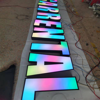 Letrero Luminoso LED Personalizado para Exteriores con Letras de Canal RGB, Letras 3D que Cambian de Color, Letrero Publicitario para Pared