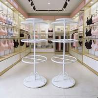 Présentoir à lingerie rotatif circulaire à trois niveaux, directement de l'usine, idéal pour les magasins de vêtements