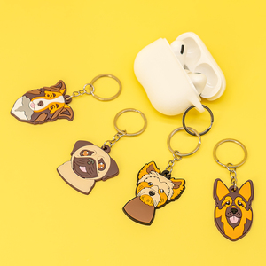 Llaveros de PVC 2D al por mayor con diseños personalizados de razas de perros (<span class=keywords><strong>Yorkshire</strong></span>, Bulldog, <span class=keywords><strong>Beagle</strong></span>) para souvenirs y accesorios de mochila, a granel - Product Image 3