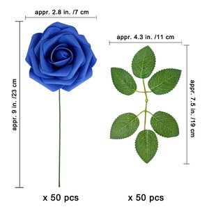 Vente en gros 50 pièces/boîte de fleurs artificielles <span class=keywords><strong>bleu</strong></span> royal rose décoration de la maison roses artificielles bouquet de fleurs - Product Image 6