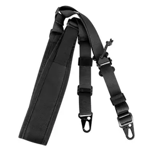 Combat Accessories Two Point Nylon Belt Tactical Sling Adjustable Modular Shoulder Strap Pads with Clip