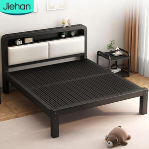 Muebles de dormitorio doble individual último diseño precio al por mayor king size marco de acero al carbono camas de metal con almacenamiento para adultos - Product Image 1