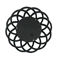 Miroir mural rond en forme de soleil de style baroque rétro, cadre noir antique en résine creuse, miroir décoratif orné pour le mur du salon