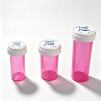 Flacon de pharmacie rose réversible CR résistant aux enfants pour le stockage de médicaments et de capsules, boîte de pharmacie rose anti-UV