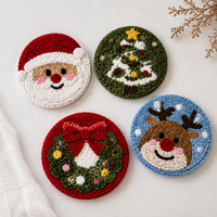 Ensemble de sous-verres capitonnés absorbants pour une décoration festive de luxe faite à la main, protection fonctionnelle de table, cadeau idéal pour la maison