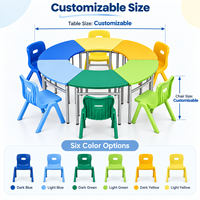 Fournisseur de meubles pour enfants, table et chaise en plastique semi-circulaires, bureau d'école mignon, chaises pour enfants, table d'activités pour la maternelle