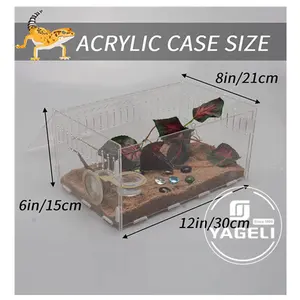 YAGELI gabbia per rettili in acrilico magnetico scatola per allevamento di insetti in acrilico scatola per rettili in Lucite trasparente per vari piccoli animali