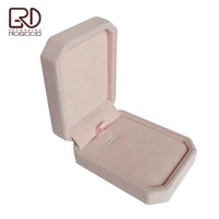 ROGOOD Boîte d'emballage octogonale pour collier pendentif en velours Boîte en plastique velours souple Emballage cadeau de qualité élégante P1379