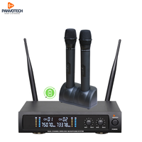 Microphones sans fil UHF professionnels karaoké rechargeables dynamiques à double canal Panvotech