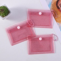 Sac en PVC imprimé étoiles, pochette souple en plastique à paillettes pour enfants, sac de rangement en PVC à paillettes, sac à bijoux, papeterie avec porte-cartes