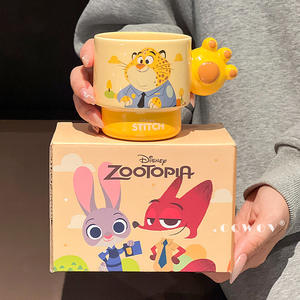 Nuevo Juego de 4 <span class=keywords><strong>Tazas</strong></span> Apilables de Cerámica de Zootopia, <span class=keywords><strong>Tazas</strong></span> de Regalo con Diseño de Judy y Nick para Beber Agua, con Caja de Regalo para Familias - Product Image 4