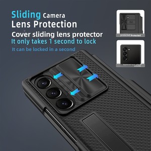 Huanmin's new all-around protective case for Samsung Z <b>Fold</b> 6, featuring a TPU stand and <b>pen</b> slot, with a checkered pattern, des - Product Image 3