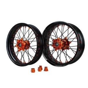 ล้อซุปเปอร์โมโต TE300 FE250 FS450 ขนาด 17 นิ้ว ได้รับการรับรองมาตรฐาน DOT ผลิตจากอะลูมิเนียม CNC ชุบอโนไดซ์ ขอบล้อ 17x3.5 17x5.0 ชุดล้อโมตาร์ดสำหรับแข่งแบบครบชุด - Product Image 2