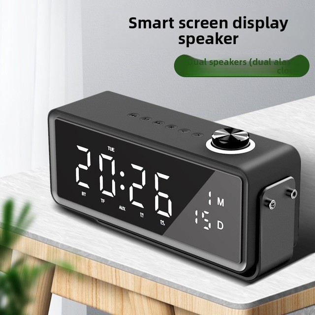 New Yayunshi K5 Alarm Clock Speaker for V4.1 IPX5 Waterproof Dual Speaker Subwoofer Creative Bedside Wireless Cross-Border
