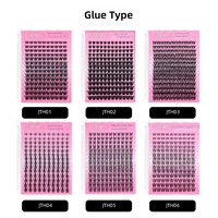 Faux cils style européen et américain pour le commerce international, design en grappes segmentées, tiges noires denses, longues et souples, courbées