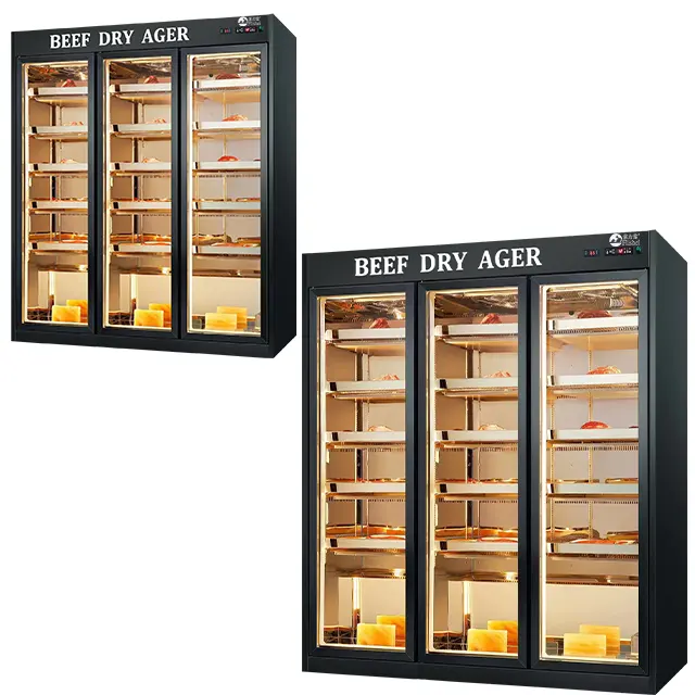 3 door dry ager fridge commercial steaks aged cabinet dry beef meat aging refrigerator