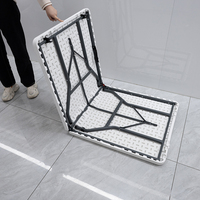 2023 Table pliante portable personnalisée de 6 pieds Table en plastique moderne et légère pour balcon Puzzle d'étude de salle à manger intérieure pour hôtels