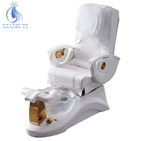 Chaise blanche de station thermale de pied d'ongle de beauté de salon de luxe avec des chaises de massage de pédicure de cuvette