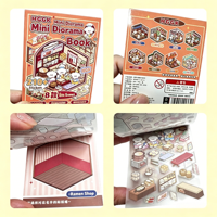 Autocollants de scène 3D Kawaii, décoration de maison miniature DIY, autocollants PET superposés, kit d'autocollants de paysage de dessin animé mignon