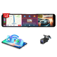 Pantalla inalámbrica portátil Carplay con pantalla táctil 4K + 1080P Dash Cam para Carplay y Android compatible con función GPS y WiFi