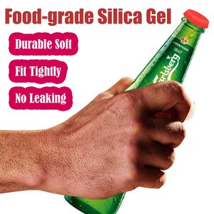 Bouchons de bouteille de bière en silicone réutilisables, couvercles d'étanchéité pour bouteilles de boissons, bouchons de bouteille de soda anti-fuite pour une conservation optimale - Product Image 3